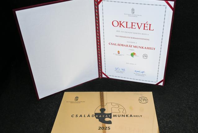 Családbarát Munkahely a Vas Vármegyei Kormányhivatal
