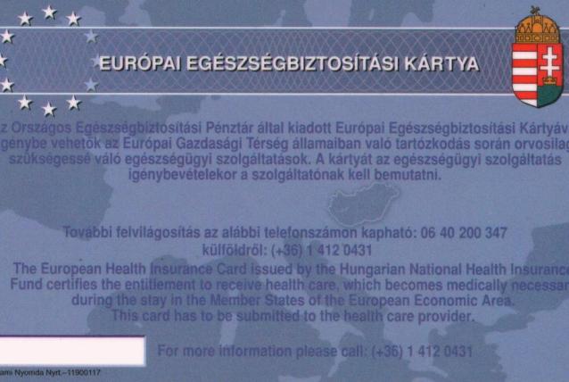 Hasznos információk az EU-kártyáról